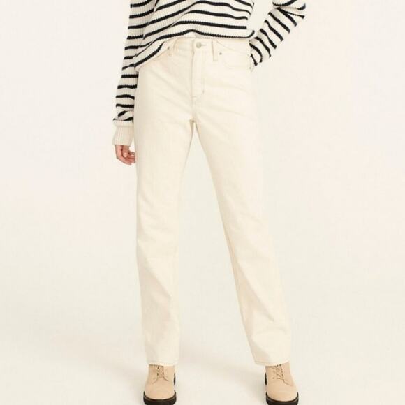 NEW J. Crew Ecru Slouchy Boyfriend High Waisted Jeans - Picture 1 of 12